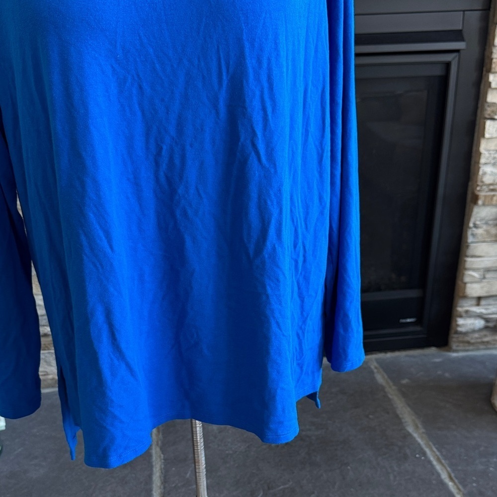 Eileen Fisher Vibrant Blue Long Sleeve Top - Picture 4 of 9